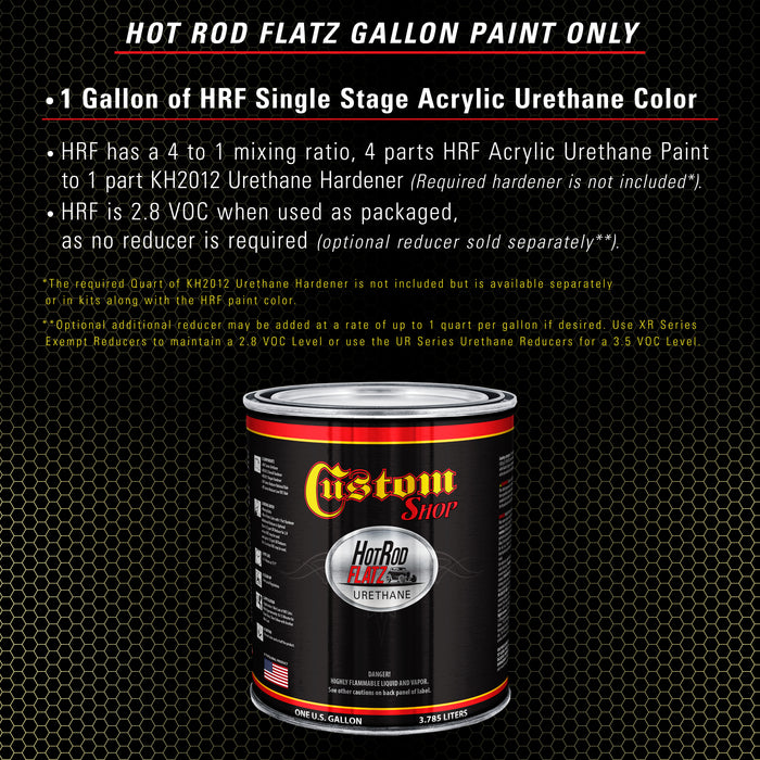 Springtime Yellow - Hot Rod Flatz Flat Matte Satin Urethane Auto Paint - Paint Gallon Only - Professional Low Sheen Automotive, Car Truck Coating, 4:1 Mix Ratio