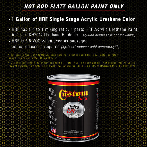Boss Yellow - Hot Rod Flatz Flat Matte Satin Urethane Auto Paint - Paint Gallon Only - Professional Low Sheen Automotive, Car Truck Coating, 4:1 Mix Ratio