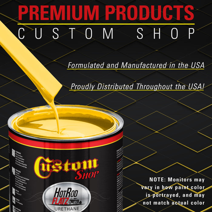 Boss Yellow - Hot Rod Flatz Flat Matte Satin Urethane Auto Paint - Paint Quart Only - Professional Low Sheen Automotive, Car Truck Coating, 4:1 Mix Ratio