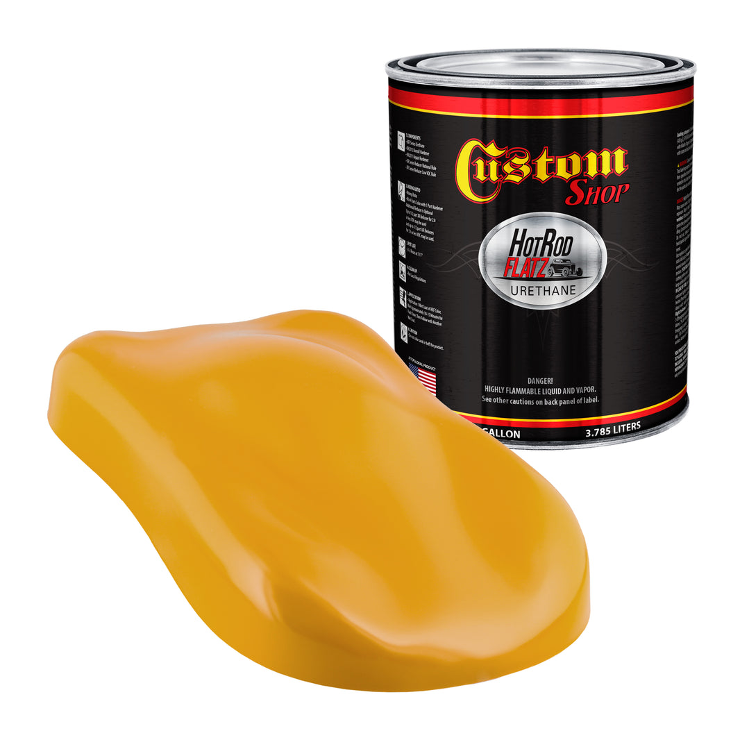 Oxide Yellow - Hot Rod Flatz Flat Matte Satin Urethane Auto Paint - Paint Gallon Only Coating, 4:1 Mix