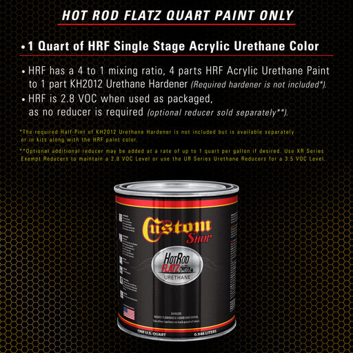 Oxide Yellow - Hot Rod Flatz Flat Matte Satin Urethane Auto Paint - Paint Quart Only - Professional Low Sheen Automotive, Car Truck Coating, 4:1 Mix Ratio