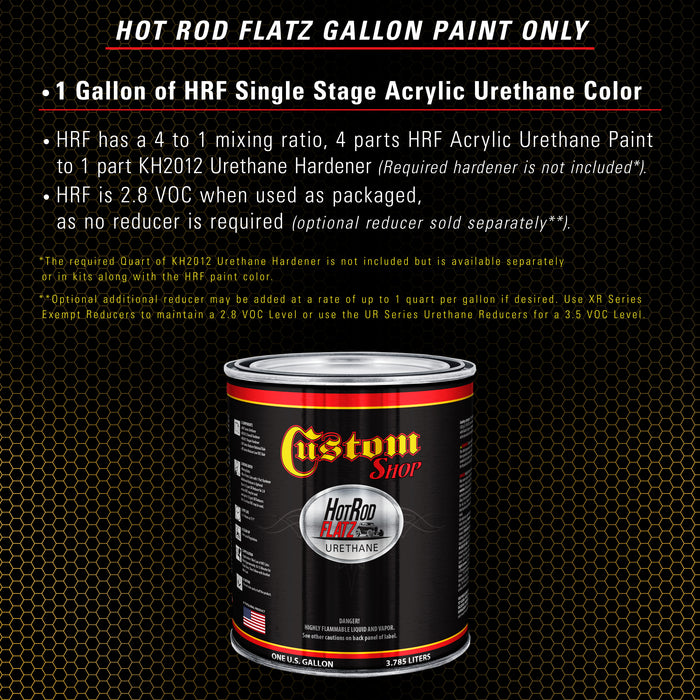 Komatsu Yellow - Hot Rod Flatz Flat Matte Satin Urethane Auto Paint - Paint Gallon Only - Professional Low Sheen Automotive, Car Truck Coating, 4:1 Mix Ratio