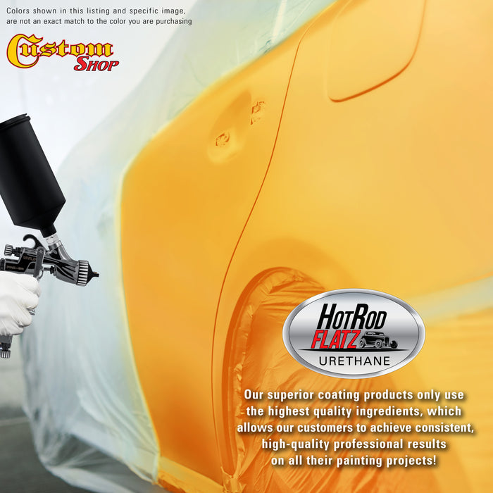 Komatsu Yellow - Hot Rod Flatz Flat Matte Satin Urethane Auto Paint - Paint Gallon Only - Professional Low Sheen Automotive, Car Truck Coating, 4:1 Mix Ratio