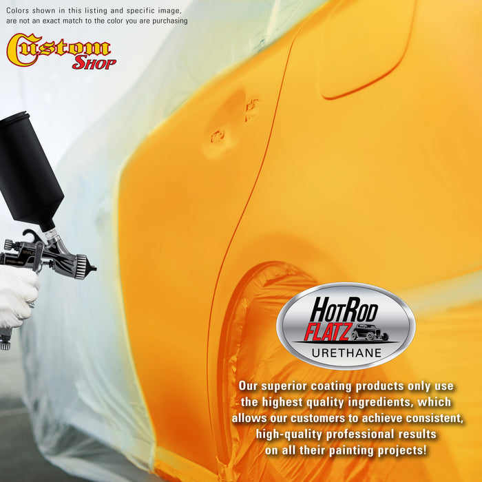 School Bus Yellow - Hot Rod Flatz Flat Matte Satin Urethane Auto Paint - Paint Quart Only - Professional Low Sheen Automotive, Car Truck Coating, 4:1 Mix Ratio