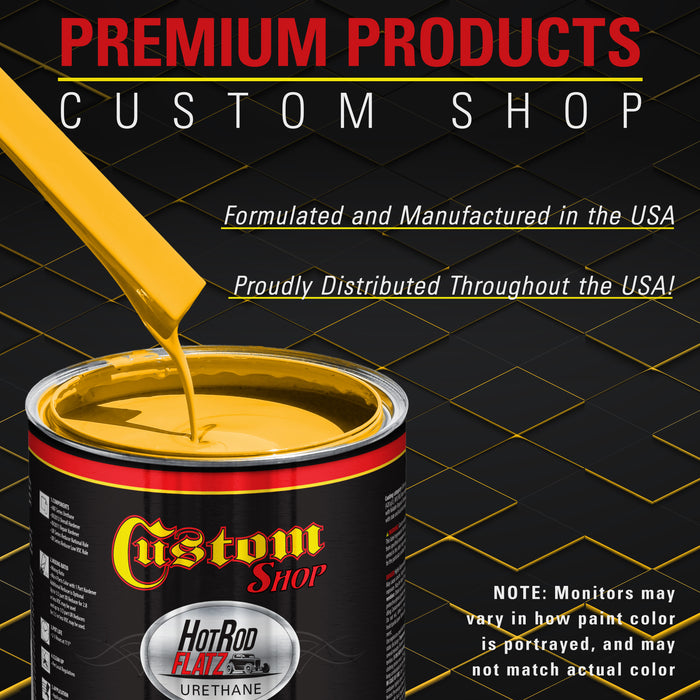 Speed Yellow - Hot Rod Flatz Flat Matte Satin Urethane Auto Paint - Paint Quart Only - Professional Low Sheen Automotive, Car Truck Coating, 4:1 Mix Ratio