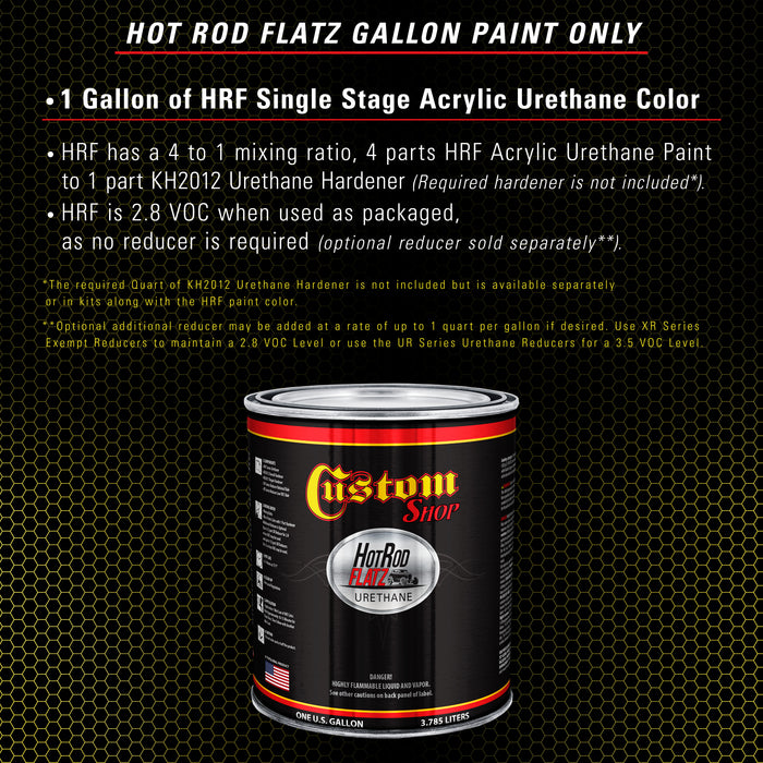 Electric Yellow - Hot Rod Flatz Flat Matte Satin Urethane Auto Paint - Paint Gallon Only - Professional Low Sheen Automotive, Car Truck Coating, 4:1 Mix Ratio