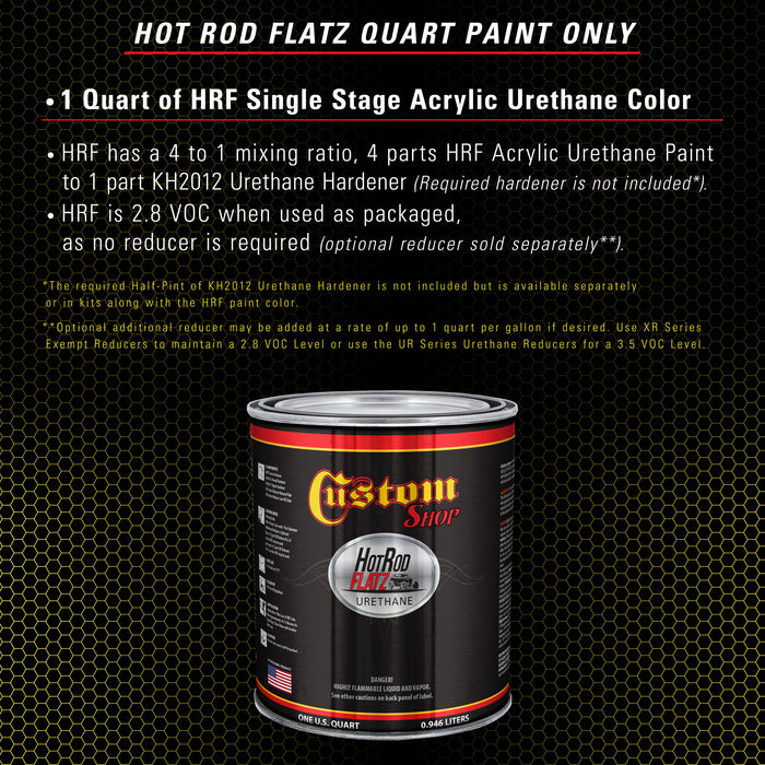 Electric Yellow - Hot Rod Flatz Flat Matte Satin Urethane Auto Paint - Paint Quart Only - Professional Low Sheen Automotive, Car Truck Coating, 4:1 Mix Ratio
