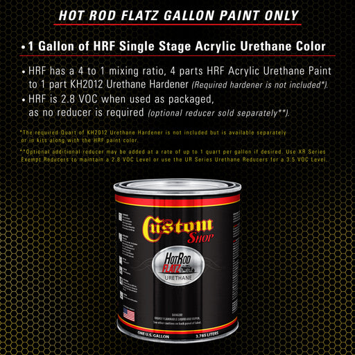 Canary Yellow - Hot Rod Flatz Flat Matte Satin Urethane Auto Paint - Paint Gallon Only - Professional Low Sheen Automotive, Car Truck Coating, 4:1 Mix Ratio