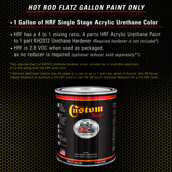 Canary Yellow - Hot Rod Flatz Flat Matte Satin Urethane Auto Paint - Paint Gallon Only - Professional Low Sheen Automotive, Car Truck Coating, 4:1 Mix Ratio