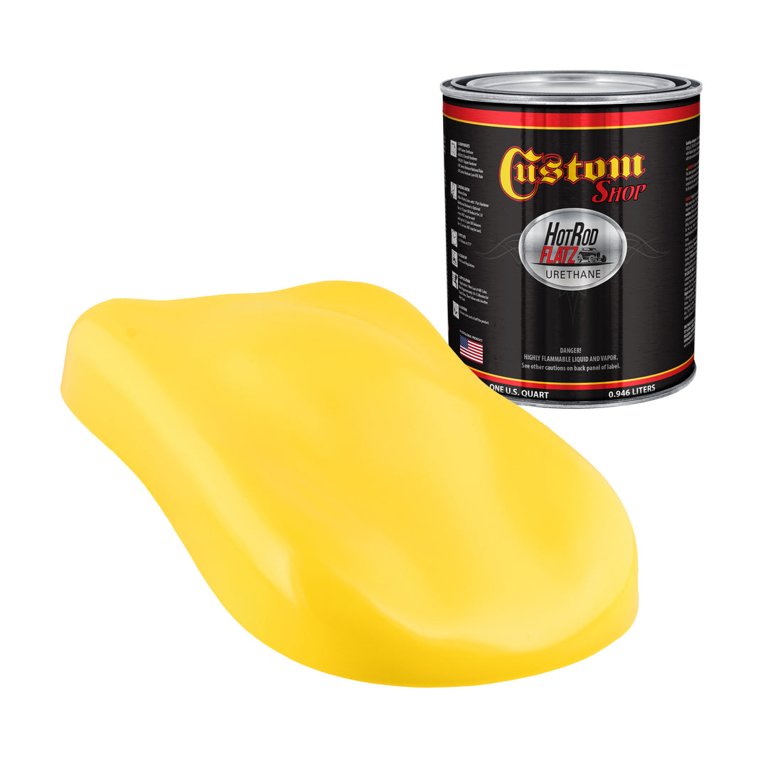 Canary Yellow - Hot Rod Flatz Flat Matte Satin Urethane Auto Paint - Paint Quart Only Coating, 4:1 Mix