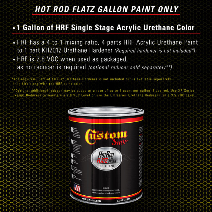 Indy Yellow - Hot Rod Flatz Flat Matte Satin Urethane Auto Paint - Paint Gallon Only - Professional Low Sheen Automotive, Car Truck Coating, 4:1 Mix Ratio