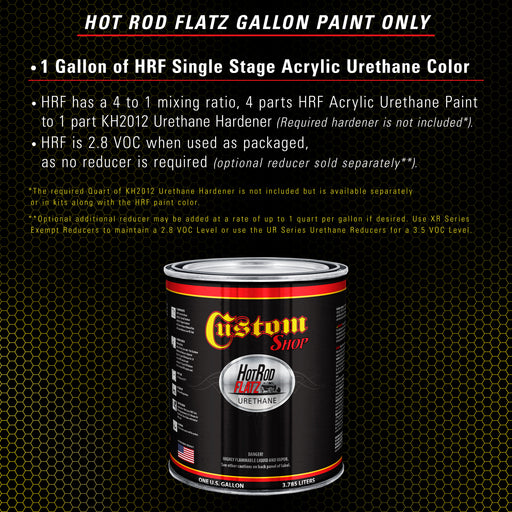 Indy Yellow - Hot Rod Flatz Flat Matte Satin Urethane Auto Paint - Paint Gallon Only - Professional Low Sheen Automotive, Car Truck Coating, 4:1 Mix Ratio