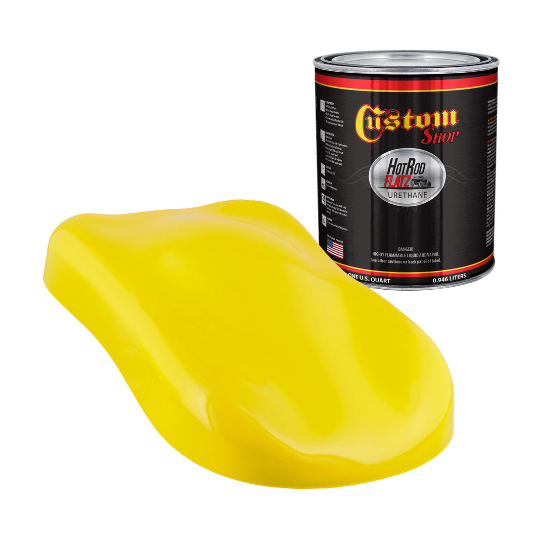 Indy Yellow - Hot Rod Flatz Flat Matte Satin Urethane Auto Paint - Paint Quart Only Coating, 4:1 Mix