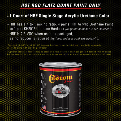 Indy Yellow - Hot Rod Flatz Flat Matte Satin Urethane Auto Paint - Paint Quart Only - Professional Low Sheen Automotive, Car Truck Coating, 4:1 Mix Ratio