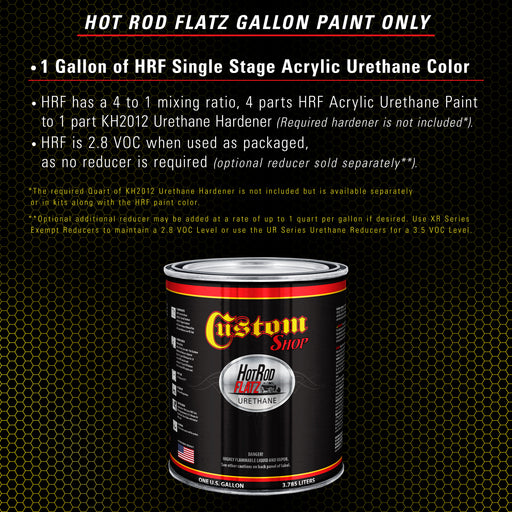 Viper Yellow - Hot Rod Flatz Flat Matte Satin Urethane Auto Paint - Paint Gallon Only - Professional Low Sheen Automotive, Car Truck Coating, 4:1 Mix Ratio