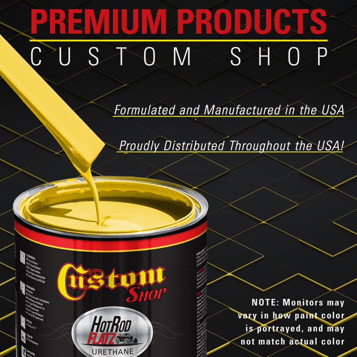 Sunshine Yellow - Hot Rod Flatz Flat Matte Satin Urethane Auto Paint - Paint Quart Only - Professional Low Sheen Automotive, Car Truck Coating, 4:1 Mix Ratio