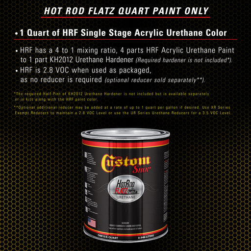 Citrus Yellow - Hot Rod Flatz Flat Matte Satin Urethane Auto Paint - Paint Quart Only - Professional Low Sheen Automotive, Car Truck Coating, 4:1 Mix Ratio