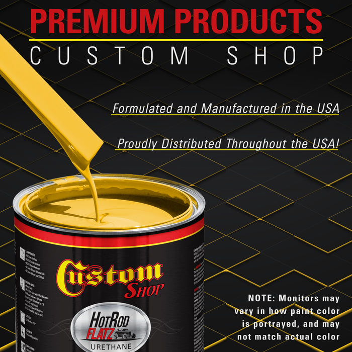 Citrus Yellow - Hot Rod Flatz Flat Matte Satin Urethane Auto Paint - Paint Quart Only - Professional Low Sheen Automotive, Car Truck Coating, 4:1 Mix Ratio
