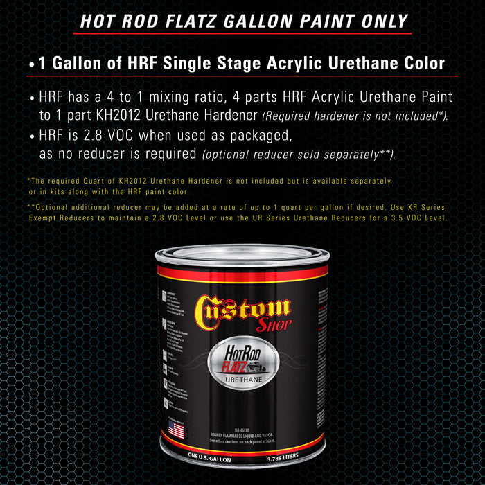 Medium Blue - Hot Rod Flatz Flat Matte Satin Urethane Auto Paint - Paint Gallon Only - Professional Low Sheen Automotive, Car Truck Coating, 4:1 Mix Ratio