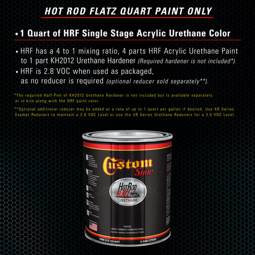 Medium Blue - Hot Rod Flatz Flat Matte Satin Urethane Auto Paint - Paint Quart Only - Professional Low Sheen Automotive, Car Truck Coating, 4:1 Mix Ratio