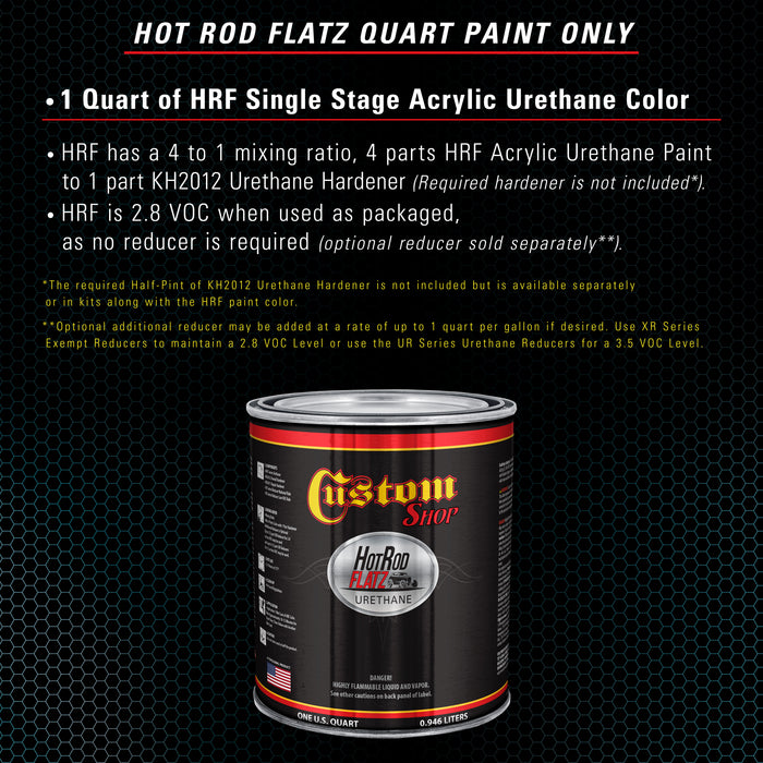 Medium Blue - Hot Rod Flatz Flat Matte Satin Urethane Auto Paint - Paint Quart Only - Professional Low Sheen Automotive, Car Truck Coating, 4:1 Mix Ratio