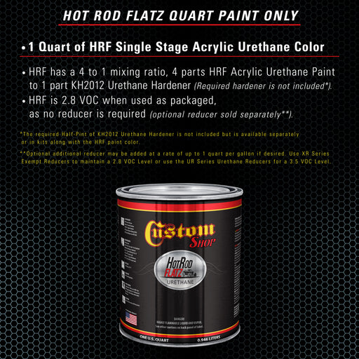 Glacier Blue - Hot Rod Flatz Flat Matte Satin Urethane Auto Paint - Paint Quart Only - Professional Low Sheen Automotive, Car Truck Coating, 4:1 Mix Ratio