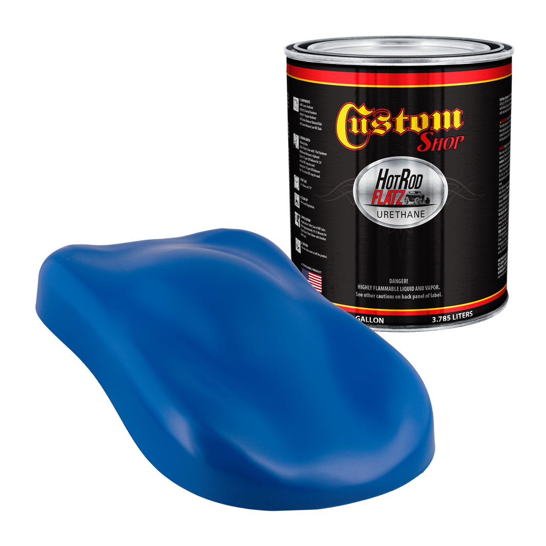 Reflex Blue - Hot Rod Flatz Flat Matte Satin Urethane Auto Paint - Paint Gallon Only Coating, 4:1 Mix