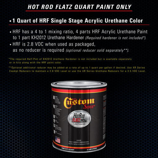 Reflex Blue - Hot Rod Flatz Flat Matte Satin Urethane Auto Paint - Paint Quart Only - Professional Low Sheen Automotive, Car Truck Coating, 4:1 Mix Ratio