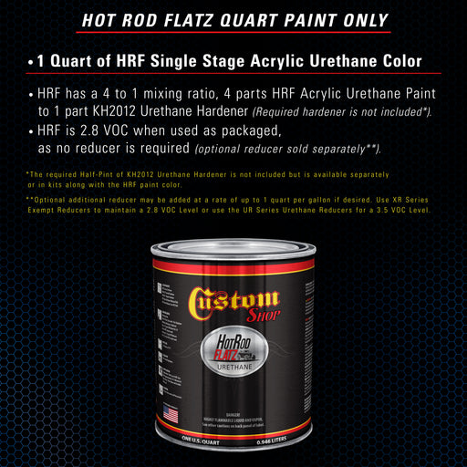 Reflex Blue - Hot Rod Flatz Flat Matte Satin Urethane Auto Paint - Paint Quart Only - Professional Low Sheen Automotive, Car Truck Coating, 4:1 Mix Ratio