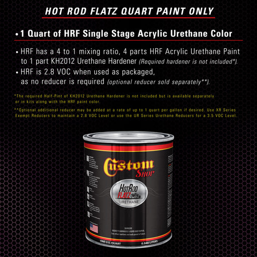 Magenta - Hot Rod Flatz Flat Matte Satin Urethane Auto Paint - Paint Quart Only - Professional Low Sheen Automotive, Car Truck Coating, 4:1 Mix Ratio
