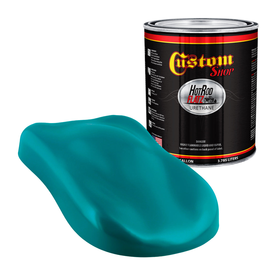 Deep Aqua - Hot Rod Flatz Flat Matte Satin Urethane Auto Paint - Paint Gallon Only Coating, 4:1 Mix