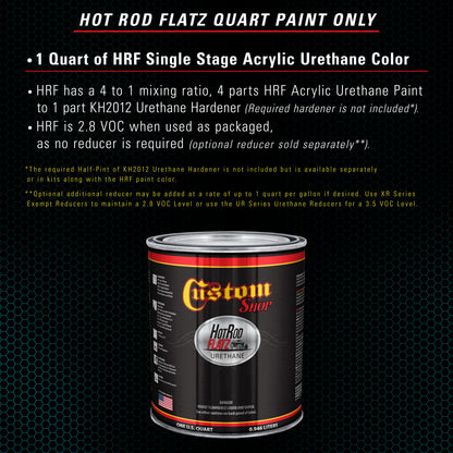Deep Aqua - Hot Rod Flatz Flat Matte Satin Urethane Auto Paint - Paint Quart Only Coating, 4:1 Mix