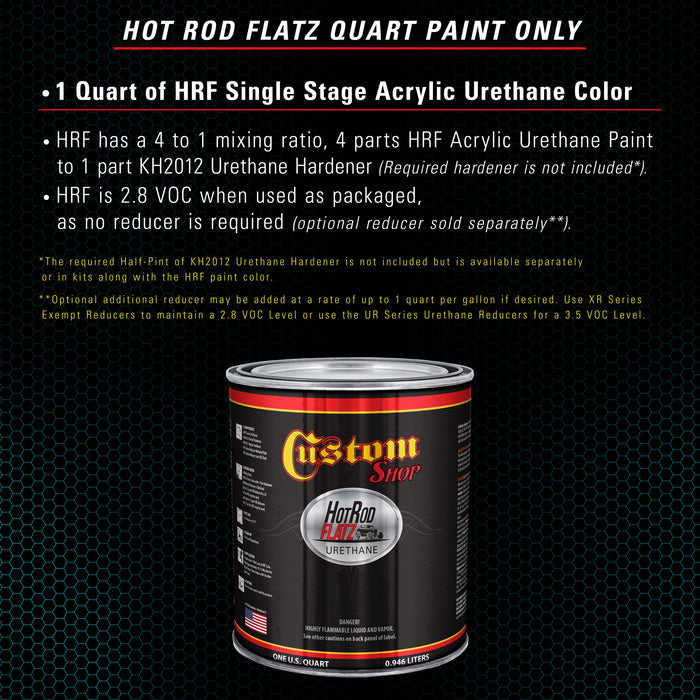 Deep Aqua - Hot Rod Flatz Flat Matte Satin Urethane Auto Paint - Paint Quart Only - Professional Low Sheen Automotive, Car Truck Coating, 4:1 Mix Ratio