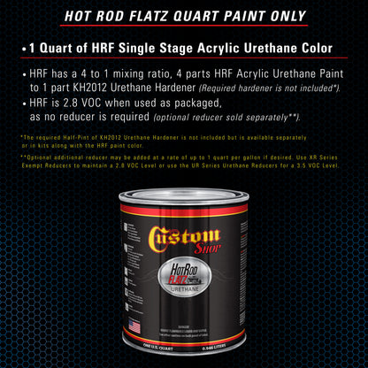 Grabber Blue - Hot Rod Flatz Flat Matte Satin Urethane Auto Paint - Paint Quart Only Coating, 4:1 Mix