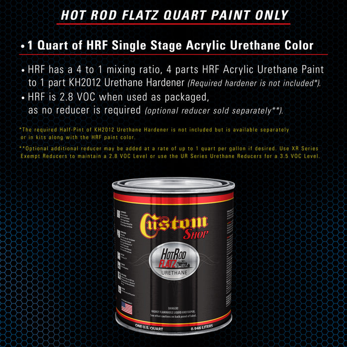 Grabber Blue - Hot Rod Flatz Flat Matte Satin Urethane Auto Paint - Paint Quart Only - Professional Low Sheen Automotive, Car Truck Coating, 4:1 Mix Ratio