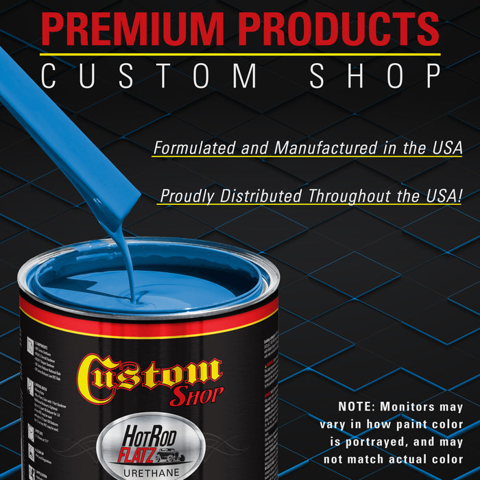 Grabber Blue - Hot Rod Flatz Flat Matte Satin Urethane Auto Paint - Paint Quart Only - Professional Low Sheen Automotive, Car Truck Coating, 4:1 Mix Ratio