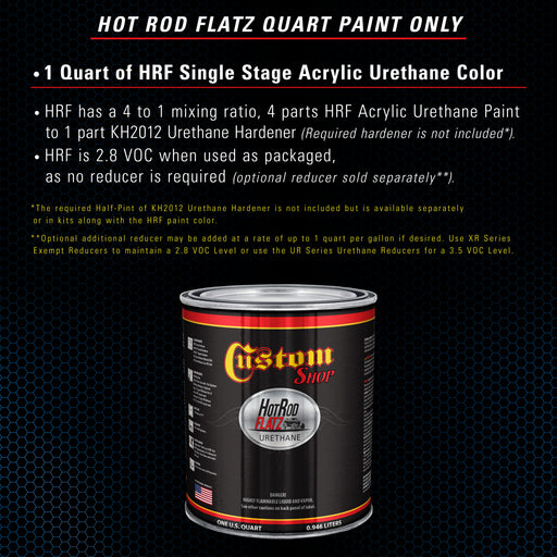 Coastal Highway Blue - Hot Rod Flatz Flat Matte Satin Urethane Auto Paint - Paint Quart Only - Professional Low Sheen Automotive, Car Truck Coating, 4:1 Mix Ratio