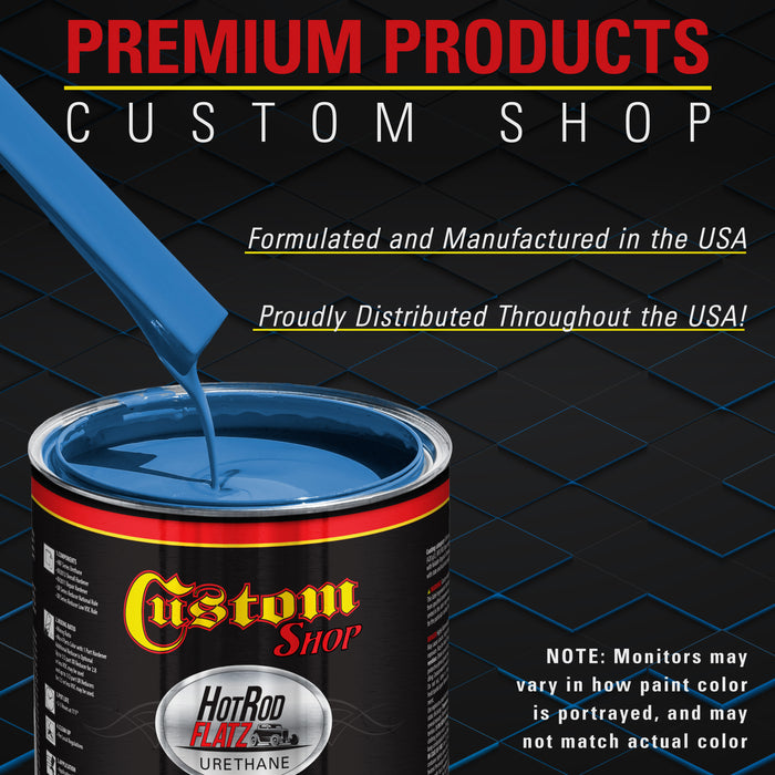 Coastal Highway Blue - Hot Rod Flatz Flat Matte Satin Urethane Auto Paint - Paint Quart Only - Professional Low Sheen Automotive, Car Truck Coating, 4:1 Mix Ratio