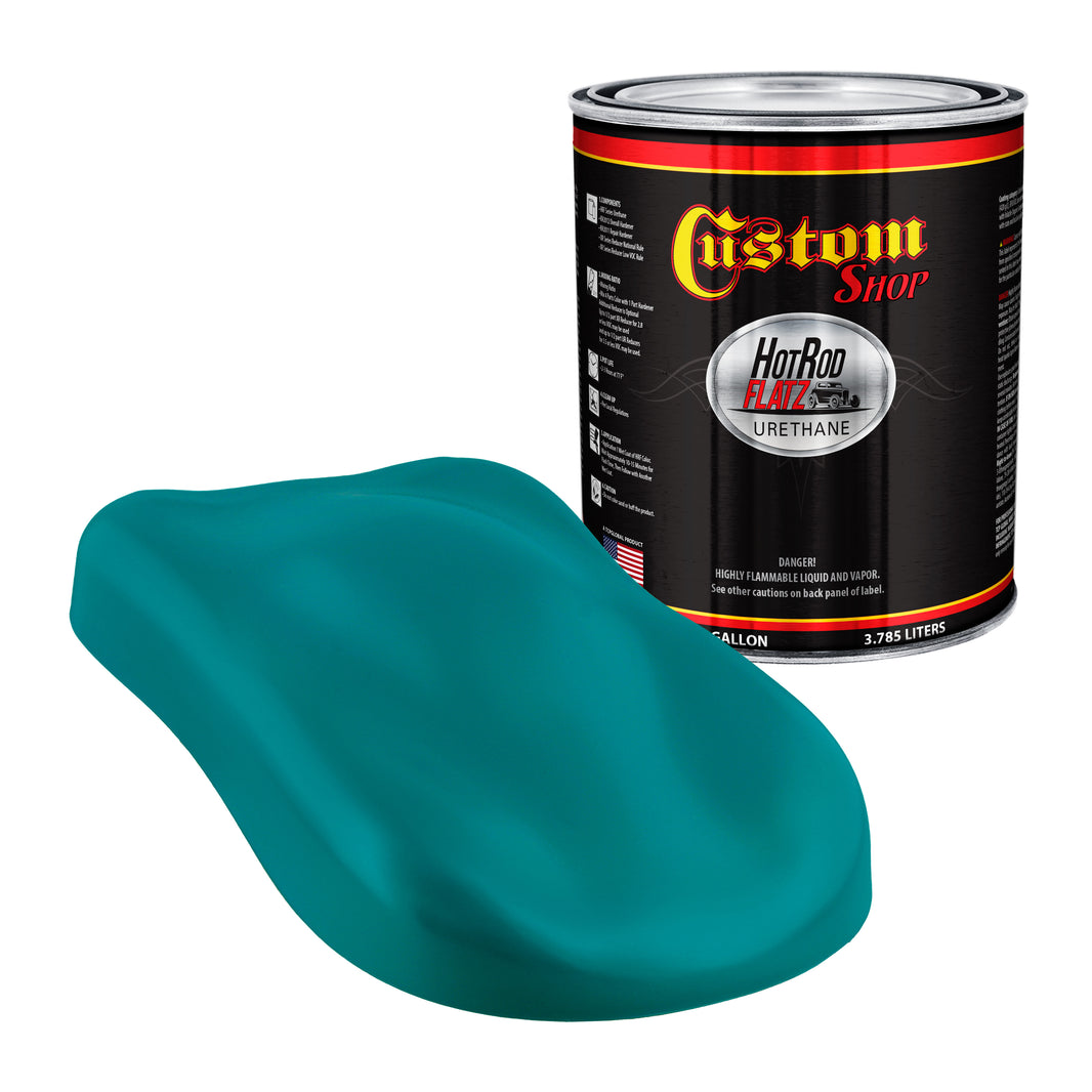 Bright Racing Aqua - Hot Rod Flatz Flat Matte Satin Urethane Auto Paint - Paint Gallon Only Coating