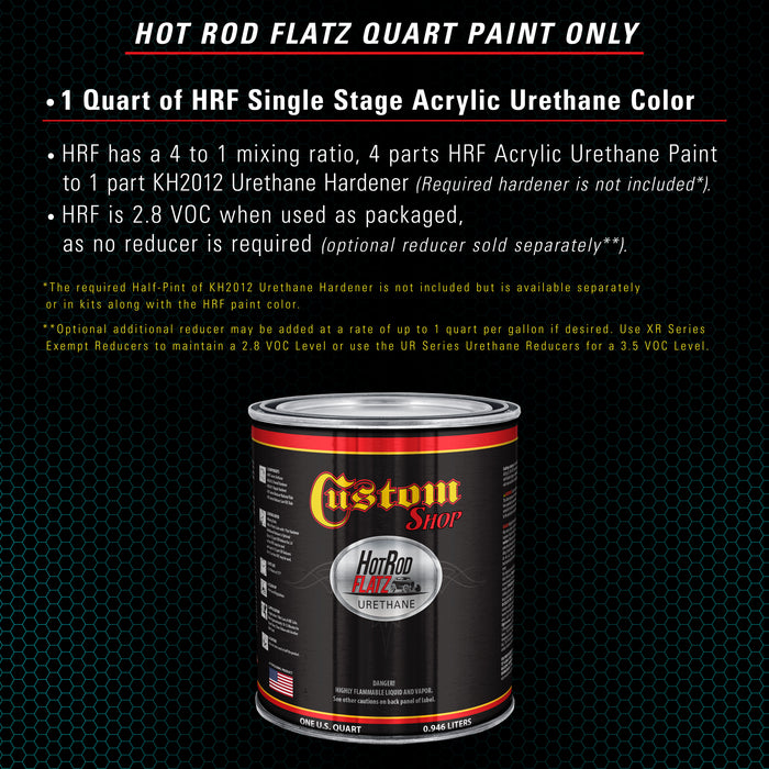 Bright Racing Aqua - Hot Rod Flatz Flat Matte Satin Urethane Auto Paint - Paint Quart Only - Professional Low Sheen Automotive, Car Truck Coating, 4:1 Mix Ratio