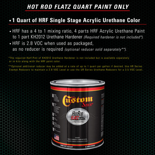 Transport Green - Hot Rod Flatz Flat Matte Satin Urethane Auto Paint - Paint Quart Only - Professional Low Sheen Automotive, Car Truck Coating, 4:1 Mix Ratio