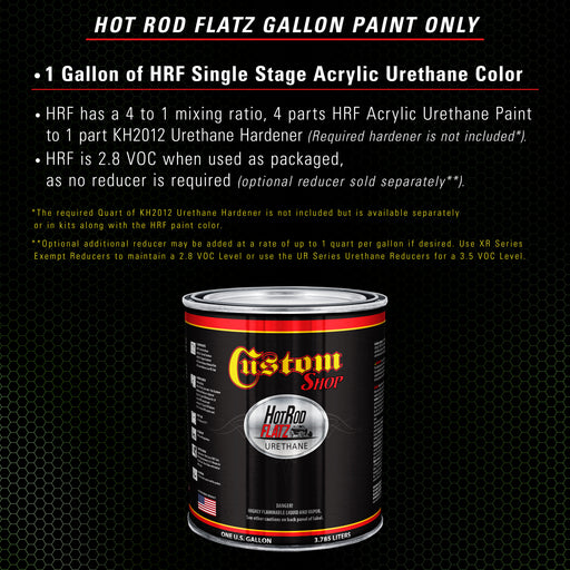 Deere Green - Hot Rod Flatz Flat Matte Satin Urethane Auto Paint - Paint Gallon Only - Professional Low Sheen Automotive, Car Truck Coating, 4:1 Mix Ratio