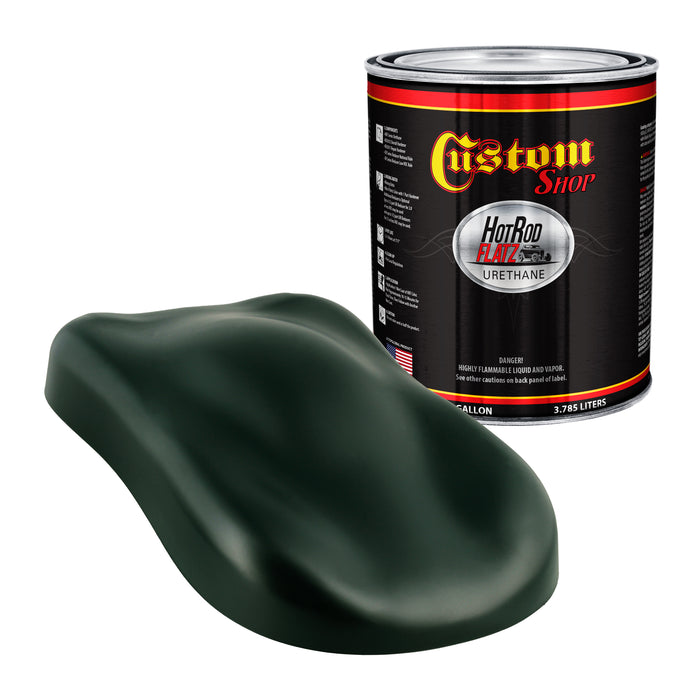 Rock Moss Green - Hot Rod Flatz Flat Matte Satin Urethane Auto Paint - Paint Gallon Only - Professional Low Sheen Automotive, Car Truck Coating, 4:1 Mix Ratio