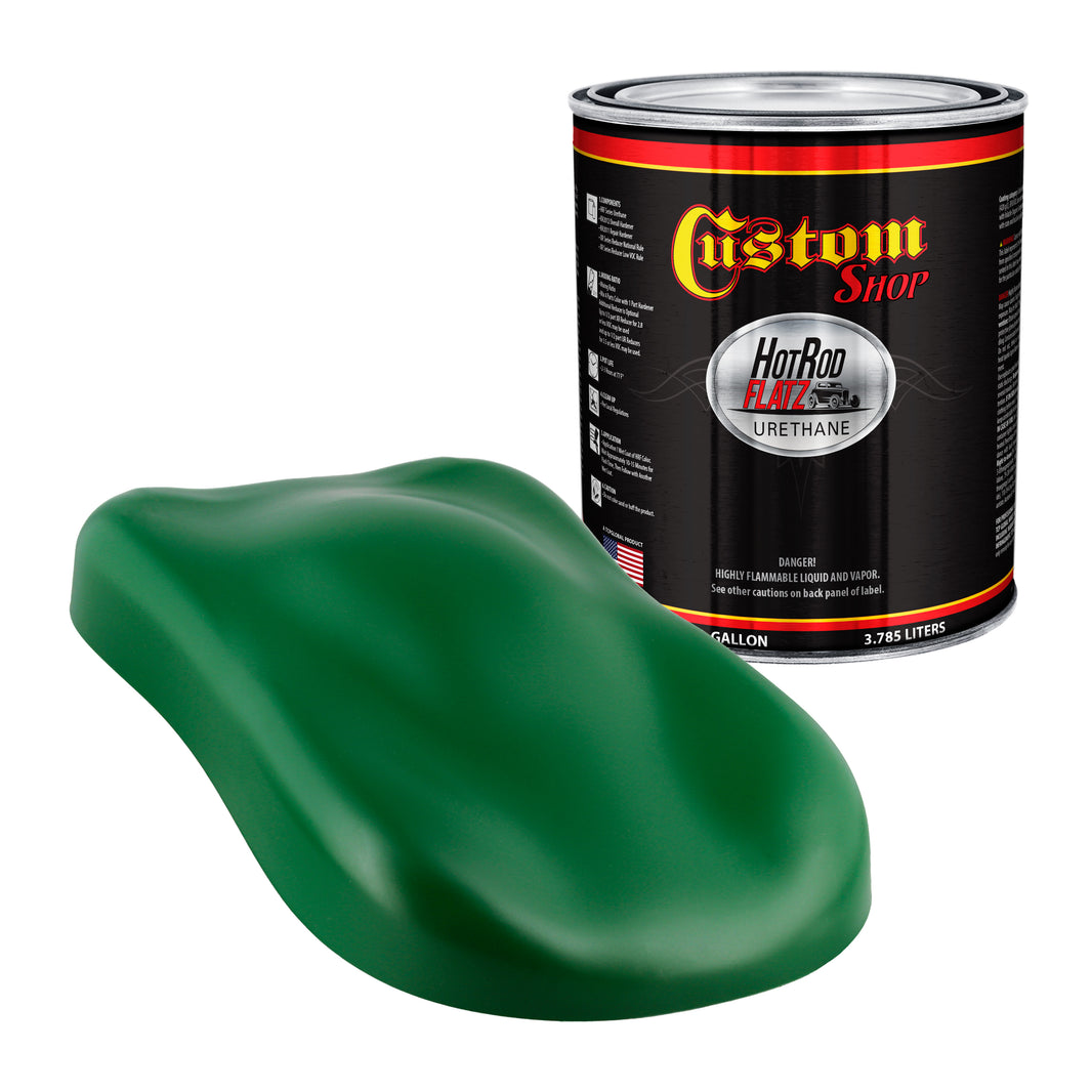 Emerald Green - Hot Rod Flatz Flat Matte Satin Urethane Auto Paint - Paint Gallon Only Coating, 4:1