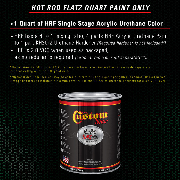Emerald Green - Hot Rod Flatz Flat Matte Satin Urethane Auto Paint - Paint Quart Only - Professional Low Sheen Automotive, Car Truck Coating, 4:1 Mix Ratio