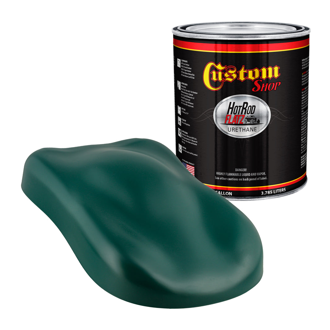 Woodland Green - Hot Rod Flatz Flat Matte Satin Urethane Auto Paint - Paint Gallon Only Coating, 4:1