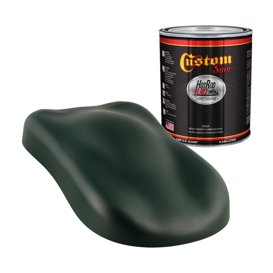 British Racing Green - Hot Rod Flatz Flat Matte Satin Urethane Auto Paint - Paint Quart Only Coating