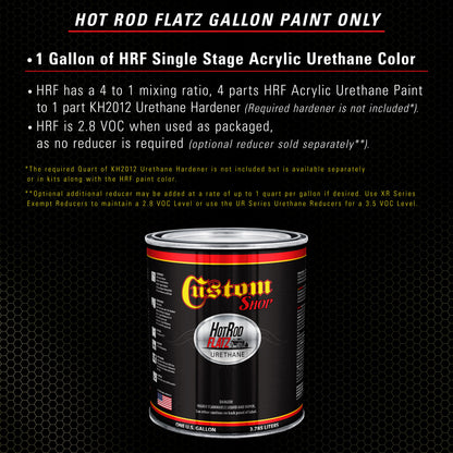 Olive Drab - Hot Rod Flatz Flat Matte Satin Urethane Auto Paint - Paint Gallon Only Coating, 4:1 Mix