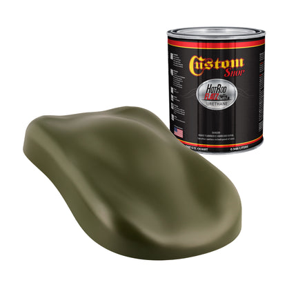 Olive Drab - Hot Rod Flatz Flat Matte Satin Urethane Auto Paint - Paint Quart Only Coating, 4:1 Mix
