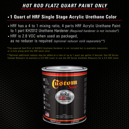 Olive Drab - Hot Rod Flatz Flat Matte Satin Urethane Auto Paint - Paint Quart Only Coating, 4:1 Mix